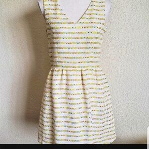Olive & Oak White and Yellow Striped Mini Dress